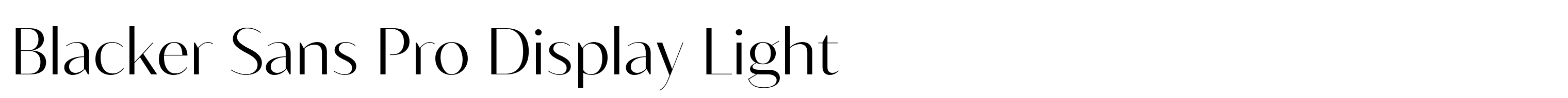 Blacker Sans Pro Display Light